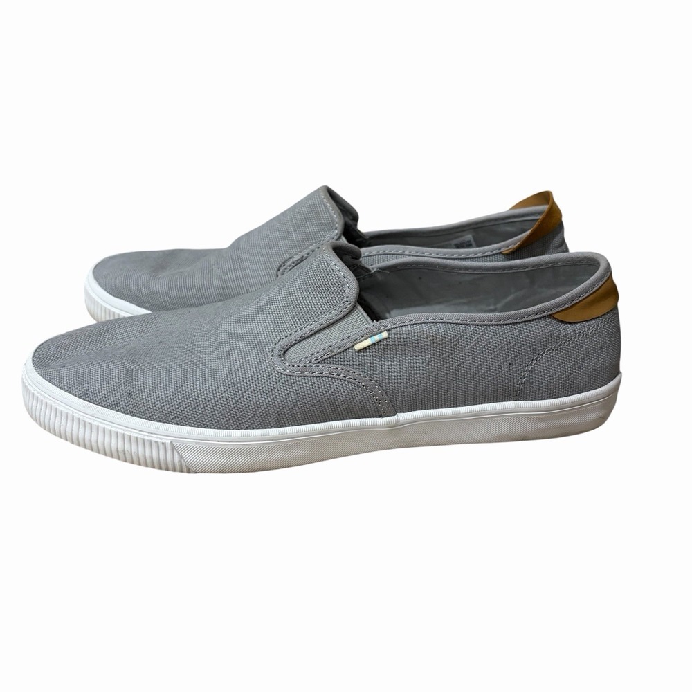 Toms Men's Baja Shoes 10.5 Drizzle Gray Heritage Canvas Sneaker New 10013265